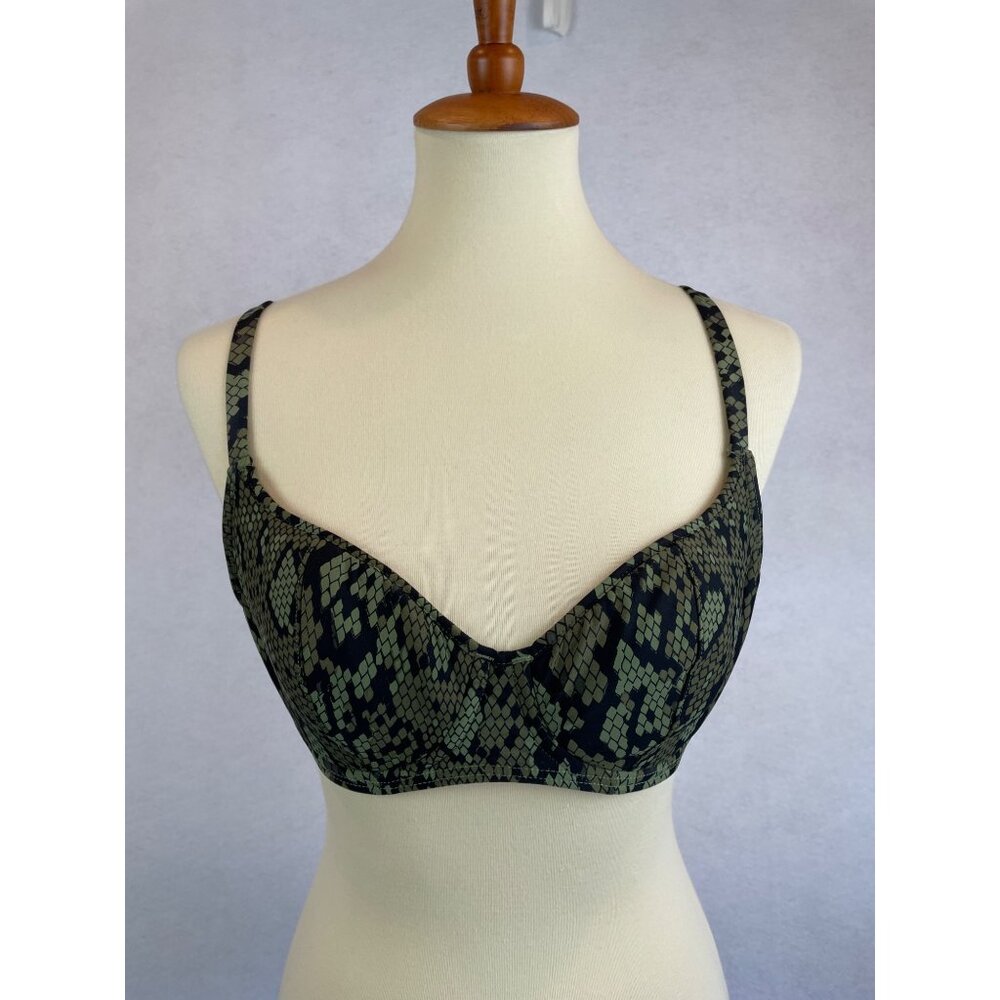 Sunsets Separates Snake Charmer Carmen Underwire Bikini Top Size S Green Black